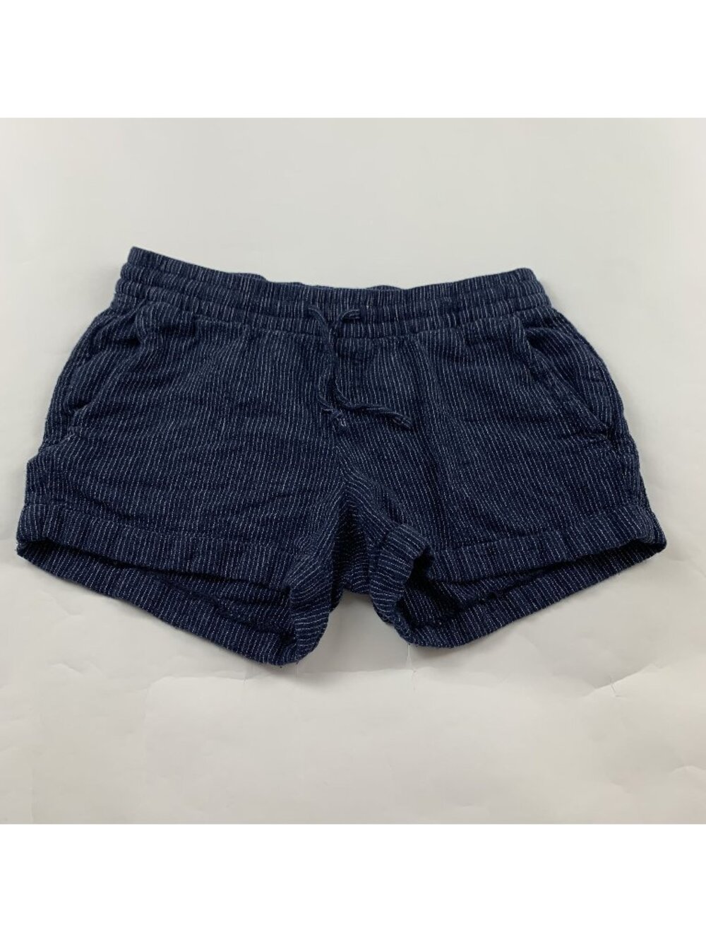 Old Navy Dark Pinstripe Linen Blend Pull On Shorts S